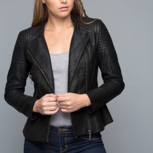 Edgy Vegan Leather Moto Jacket