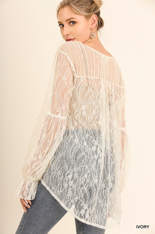 Blouson Lace Back Top - Image 4