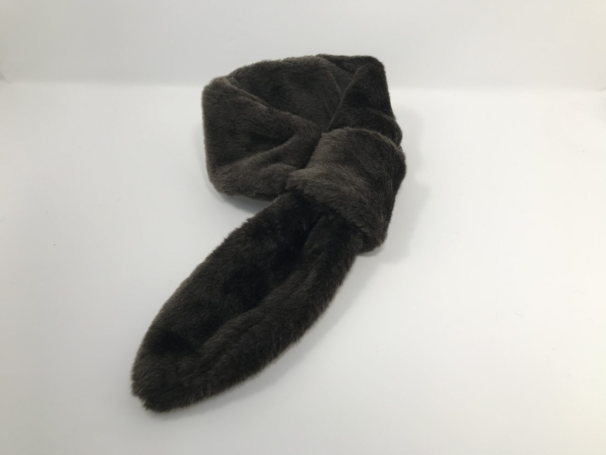 Plush Brown Faux Fur Hat and Scarf Set - Image 3