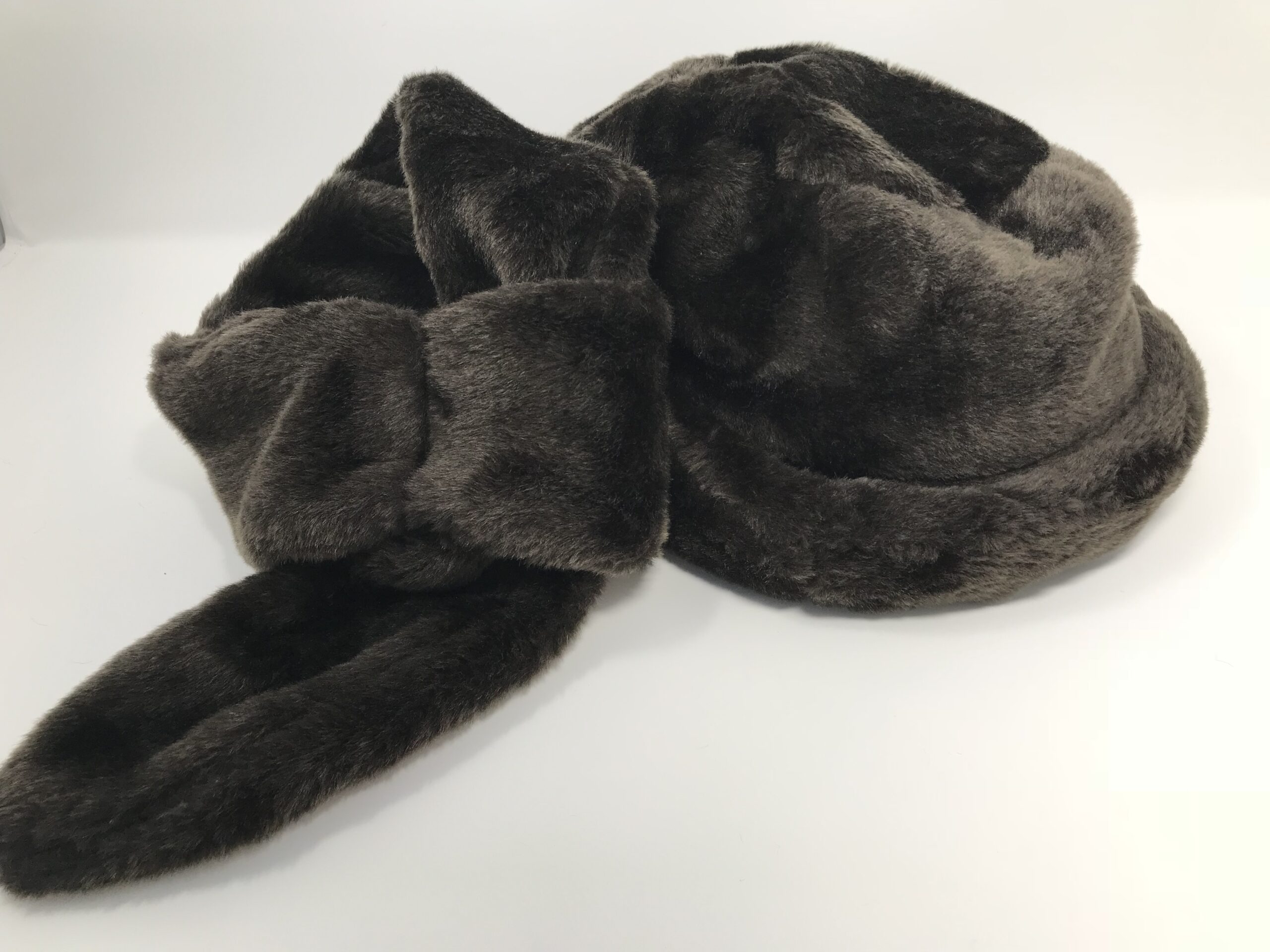 Plush Brown Faux Fur Hat and Scarf Set