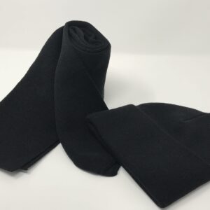 Black Knit Beanie Cap and Matching Scarf