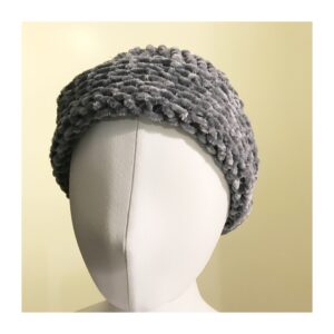 Hand Crafted Chenille Slouchy Beanie - Gray