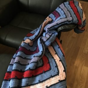 TommyLee Multi-Color Handcrafted Crochet Afghan Throw