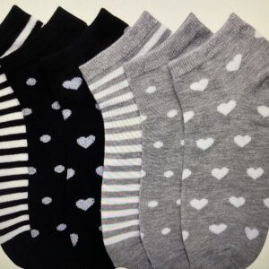 Hearts, Dots, & Stripes Low Cut Socks 6pc Set