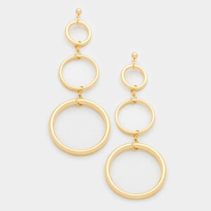 Triple Ring Drop Earrings