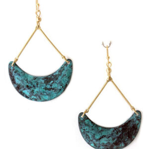 Patina Crescent Drop Earrings