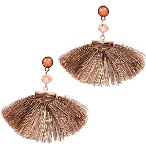 Tassel Faceted Bead Drop Earrings (4 Colors)