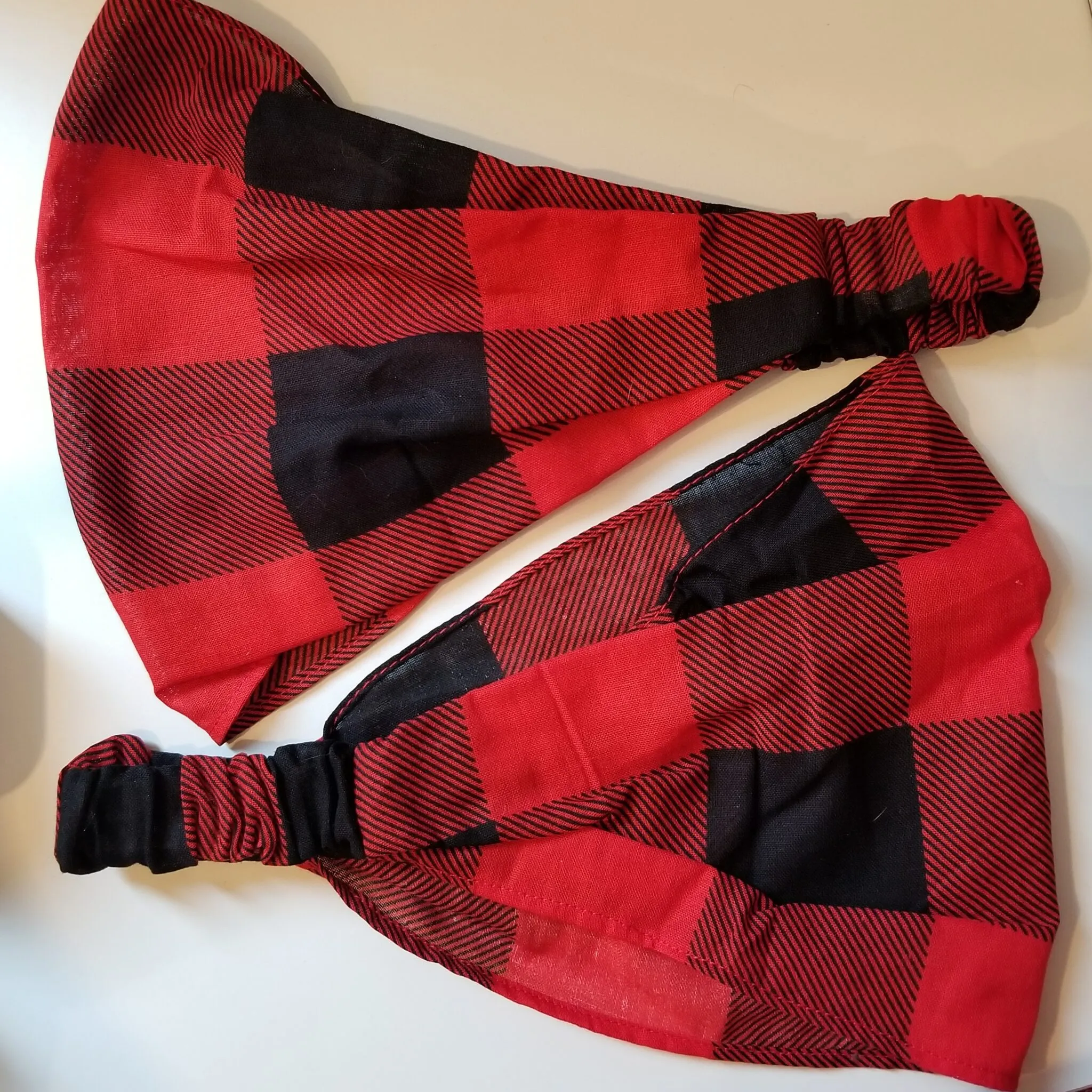 Buffalo Plaid Wide Cotton Headband)