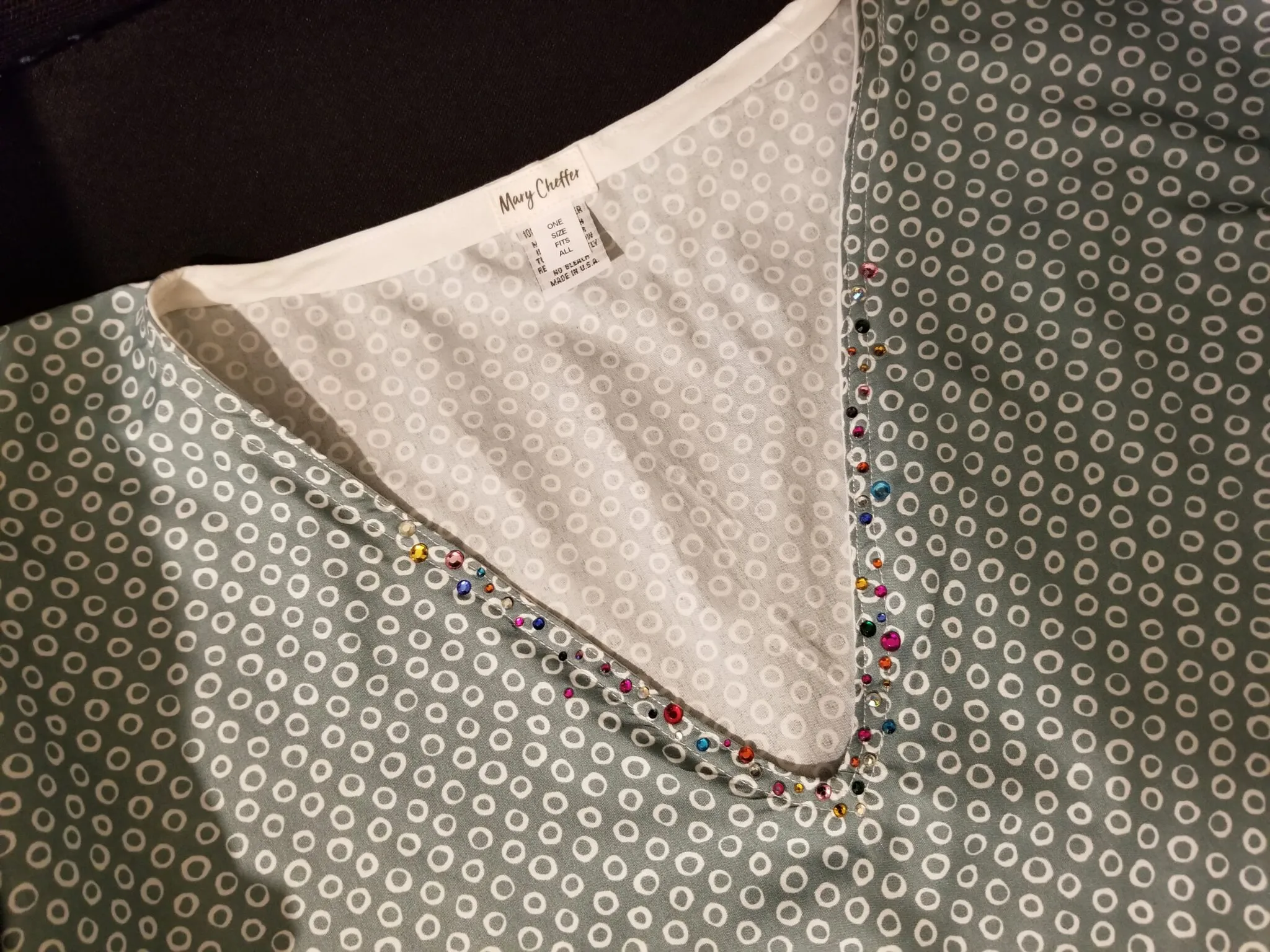 Circle Print V-Neck Mu Mu Kaftan Dress & Scarf - Image 3