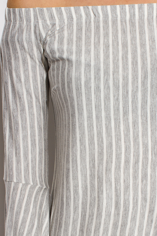 Bell Sleeve Off-Shoulder Striped Top - Image 2
