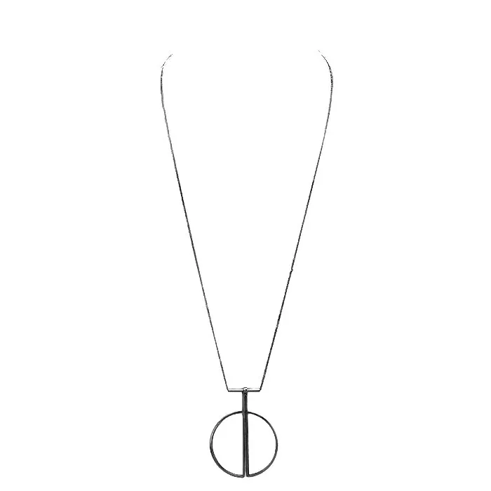 Long Geometric Pendant Necklace (2 Colors) - Image 3
