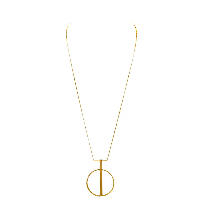 Long Geometric Pendant Necklace (2 Colors) - Image 2
