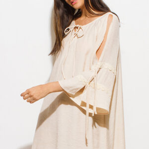 Boho Cut Out Bell Sleeve Mini Dress