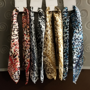 Designer Styled Animal Print Satiny Scarf (4 Colors)