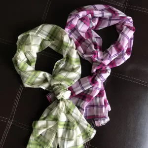 Plaid Print Chiffon Scarf (2 Colors)