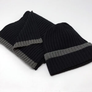 Knit Beanie Cap and Matching Scarf