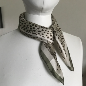 Olive Green Leopard Print Scarf