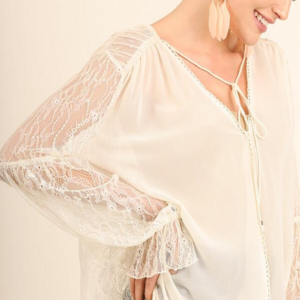 Blouson Lace Back Top