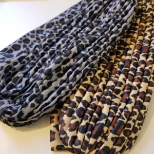 Animal Print Pleated Roomy Turban (2 Colors)