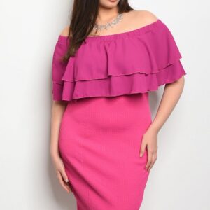 Double Ruffle Off-Shoulder Plus Dress
