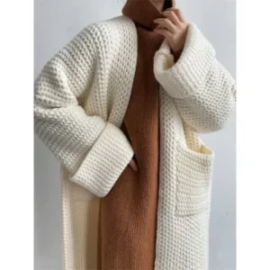 Loose Knitted Pocket-Front Cardigan (2 Colors)