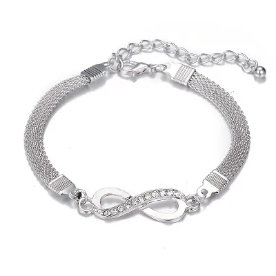 Silver Crystal Infinity Bracelet - Image 2