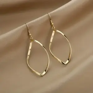 Gold Wave Drop Earrings