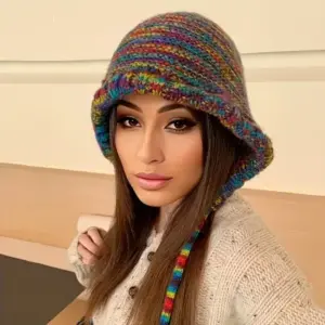 Colorful Drawstring Knit Cap