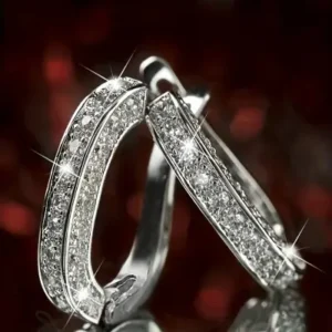 Diamond Inlay Hoop Earrings