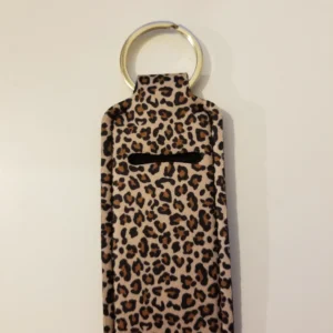 Leopard Print Lip Balm Keychain Carrier (3 Colors) - Brown