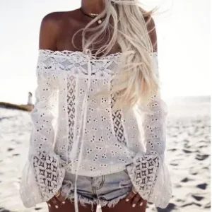 Bohemian Off-Shoulder Lace Top