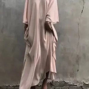Pretty In Pale PinK V-Neck Mu Mu Kaftan Dress