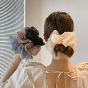 Elegant Large Organza Hair Scrunchie (3 Colors)
