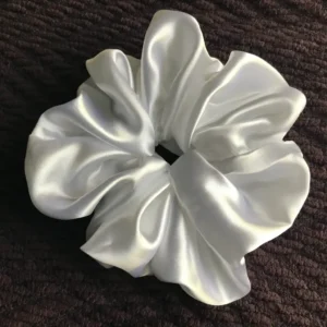 Satiny Super Scrunchie – White