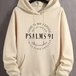 Graphic Print Psalm 91 Hooded Sweatshirt