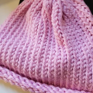 Hand Crafted Chunky Beanie - Pink