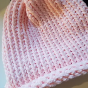 Hand Crafted Chunky Beanie - Peach