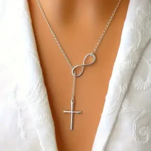 Infinity Pendant Cross Necklace