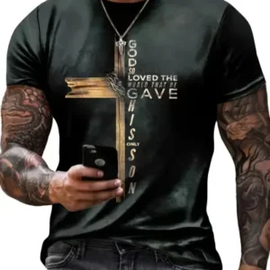 Men's John 3:16 Cross Graphic Print T-Shirt