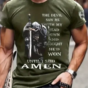 Men's Prayer Phrase Graphic Print T-Shirt
