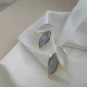 Double Leaves Post Earrings