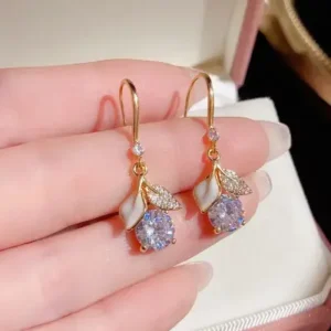 Charming Crystal Flower Drop Earrings
