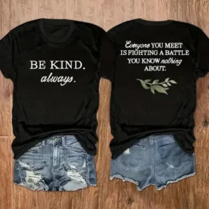 Plus Size Be Kind Always Graphic Print T-Shirt