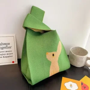 Knit Spring Bunny Print Crossover Strap Handbag (3 Colors)