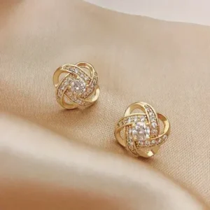 Saturn Crystal Stud Post Earrings