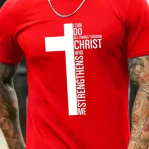 Men's "I Can Do All Things Through Christ" Graphic Print T-Shirt