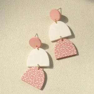 Polymer Clay Geometric Drop Earrings