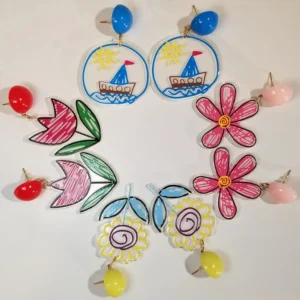 Colorful Acrylic Artsy Post Earrings (4 Colors)