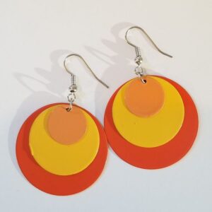 Triple Metal Disc Drop Earrings (5 Colors)