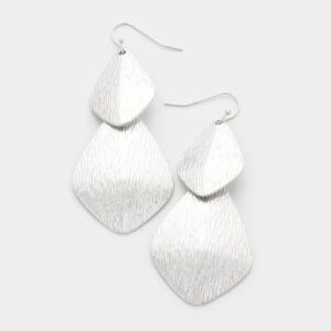 Textured Double Disc Drop Earrings